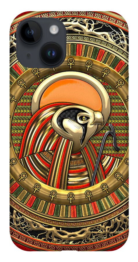 'treasure Trove' Collection By Serge Averbukh iPhone Case featuring the digital art Egyptian Sun God Ra by Serge Averbukh