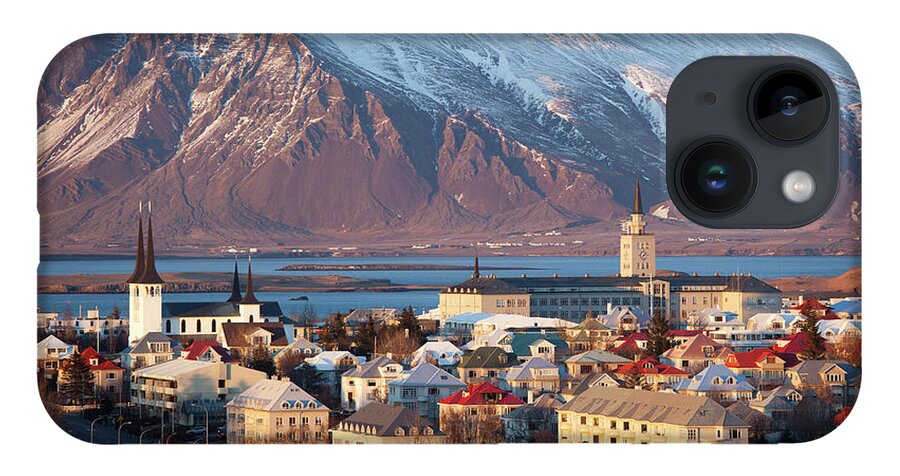 Snow iPhone 14 Case featuring the photograph Elevated View Over Reykjavik, Iceland by Travelpix Ltd
