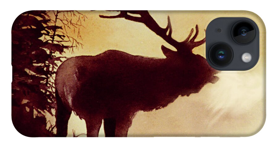 Elk iPhone 14 Case featuring the painting Elk Bugle by Jill Westbrook