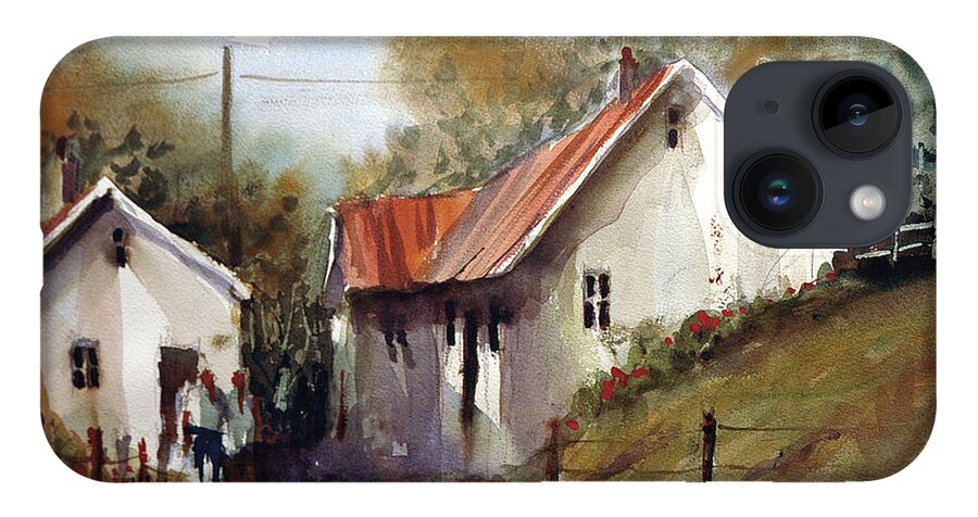 Landsscape iPhone Case featuring the painting English Country Lane by Charles Rowland