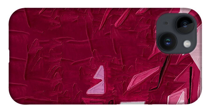 Abstract iPhone 14 Case featuring the painting Expression of Red by Kirt Tisdale