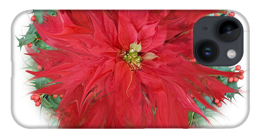 Poinsettia iPhone 14 Case featuring the photograph Exuberant Poinsettia by Bruce Frank