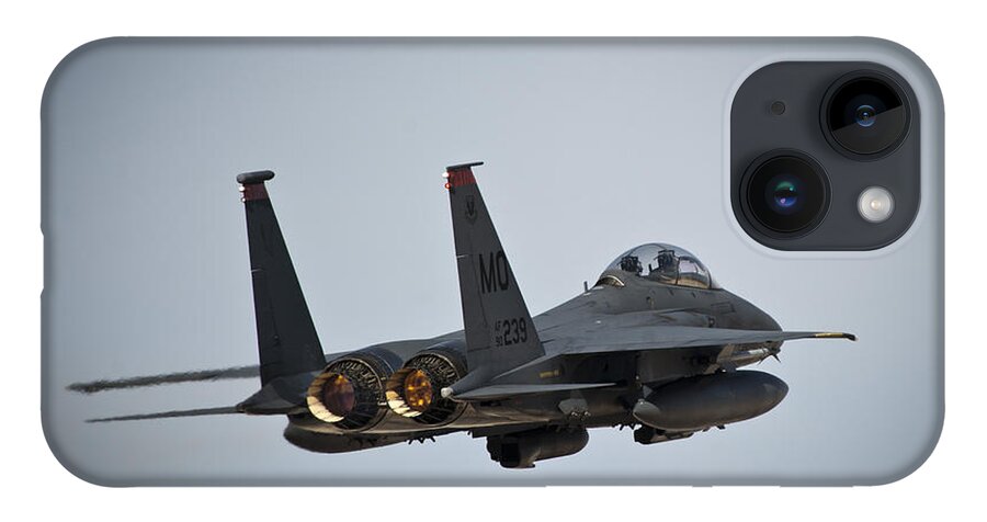 99th Air Base Wing iPhone 14 Case featuring the photograph F-15 Strike Fighter by Action