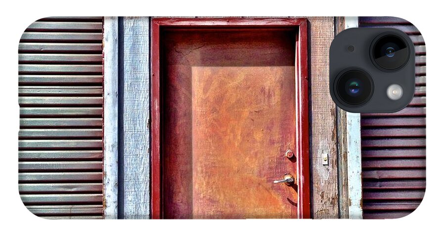 #door #reddoor #urban  iPhone Case featuring the photograph Faded Door by Julie Gebhardt