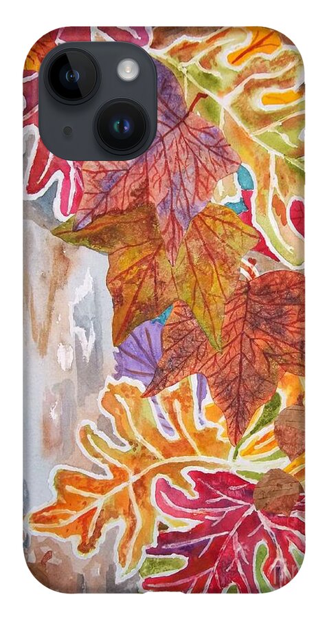 Fall iPhone 14 Case featuring the painting Fall Flurry by Ellen Levinson