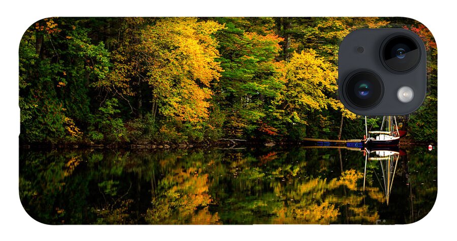 Sailing iPhone 14 Case featuring the photograph Fall Foliage Sail Boat by Brenda Giasson