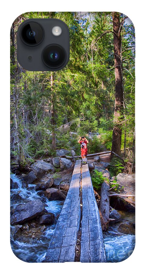 Methow Valley iPhone 14 Case featuring the photograph Falls Creek Footbridge by Omaste Witkowski