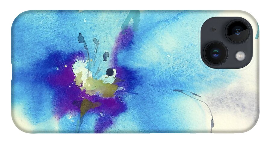Watercolor Washes iPhone 14 Case featuring the painting Fantasy Flower I by Chris Paschke