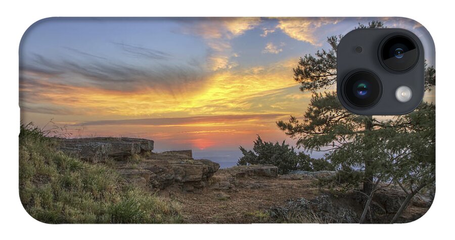 Mt. Nebo iPhone Case featuring the photograph Fiery Sunrise from Atop Mt. Nebo - Arkansas by Jason Politte