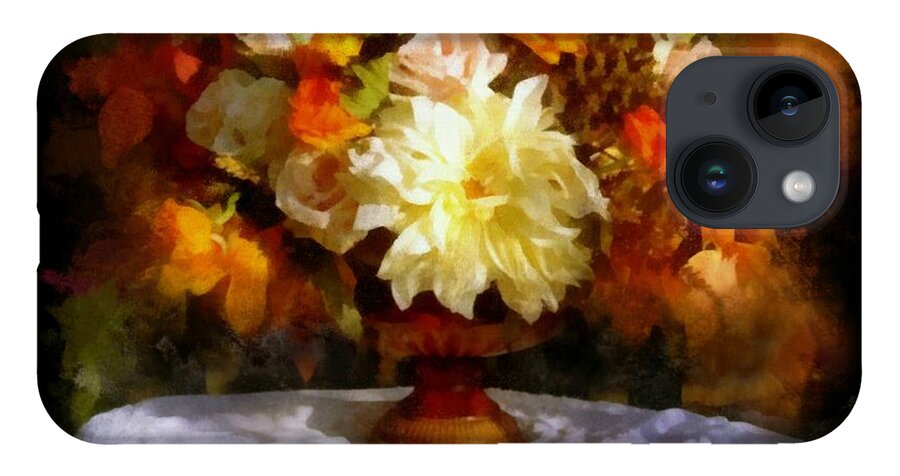 Flowers iPhone 14 Case featuring the painting First Day of Autumn - Still life by Lilia D
