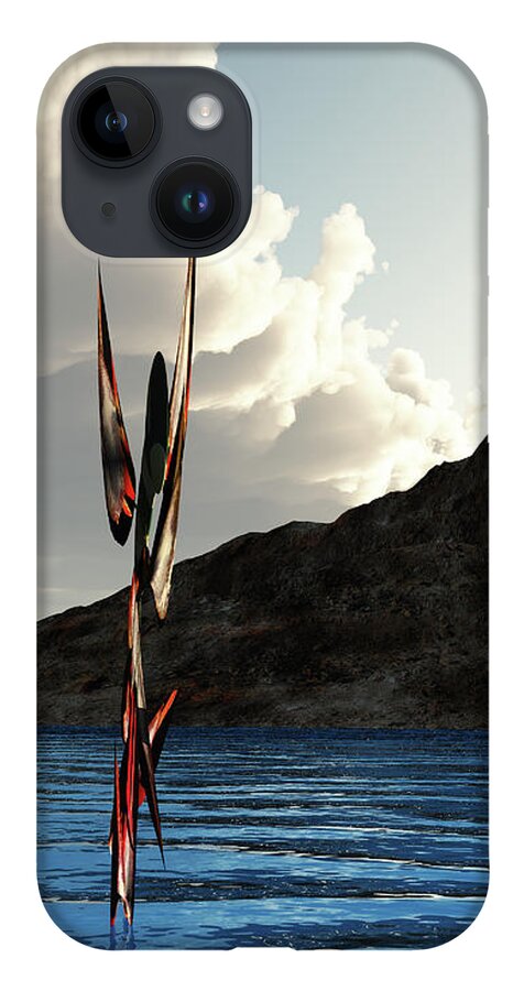 Landscape iPhone 14 Case featuring the digital art Fish Tree Sculpture by Bernie Sirelson