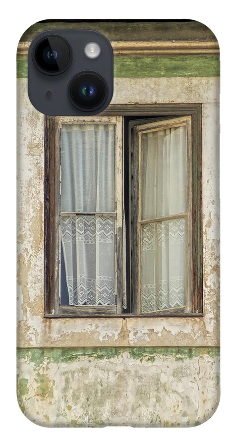 Abstract iPhone 14 Case featuring the photograph Flaking Wood Window by David Letts