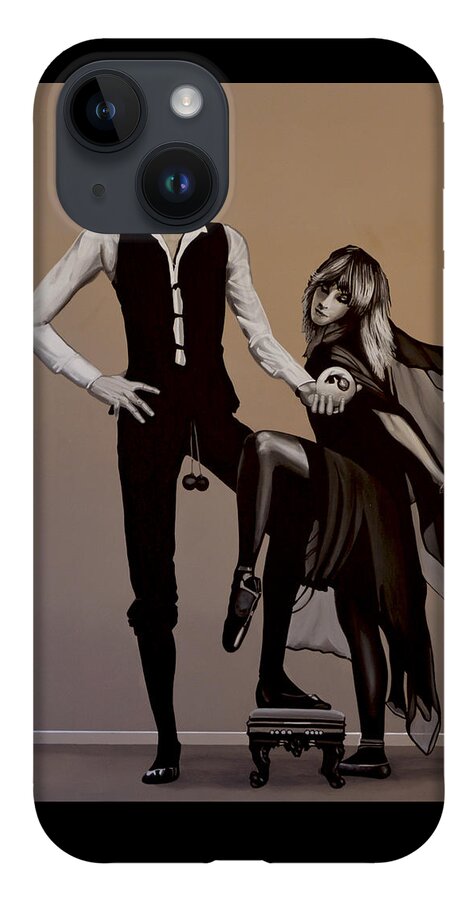 Fleetwood Mac iPhone 14 Case featuring the painting Fleetwood Mac Rumours by Paul Meijering