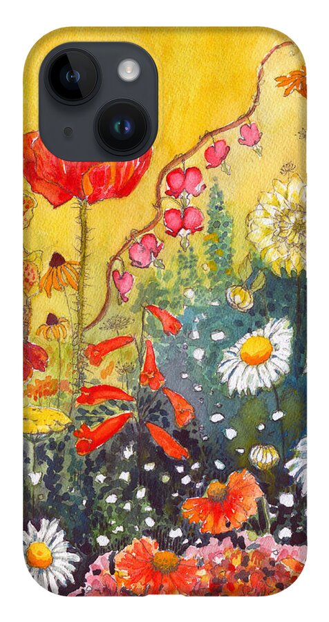 Flower Garden iPhone 14 Case featuring the painting Flower Garden by Katherine Miller