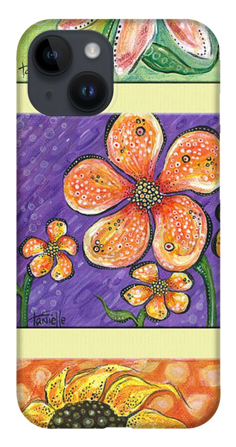 Floral iPhone 14 Case featuring the painting Flower Power by Tanielle Childers
