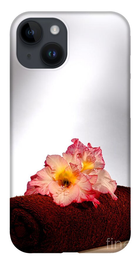 Gladiolus iPhone 14 Case featuring the photograph Flowers on Towel by Olivier Le Queinec