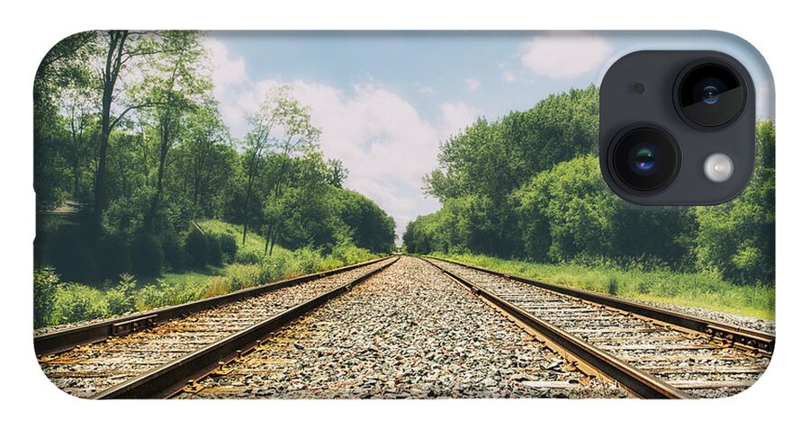 Train Tracks iPhone 14 Case featuring the photograph Follow The Tracks by Bill and Linda Tiepelman