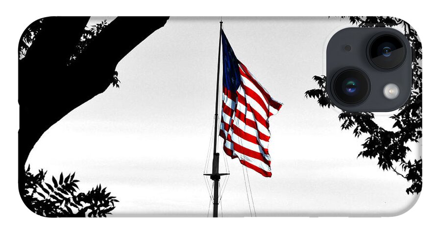 Flag iPhone 14 Case featuring the photograph Fort McHenry Flag Color Splash by Bill Swartwout