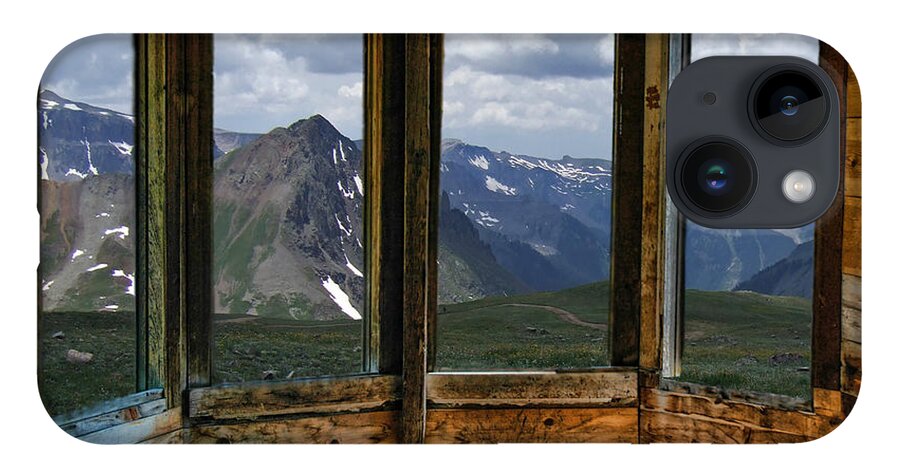 Colorado iPhone 14 Case featuring the photograph Four Windows of Animas Forks Ghost Town in Colorado by Ginger Wakem