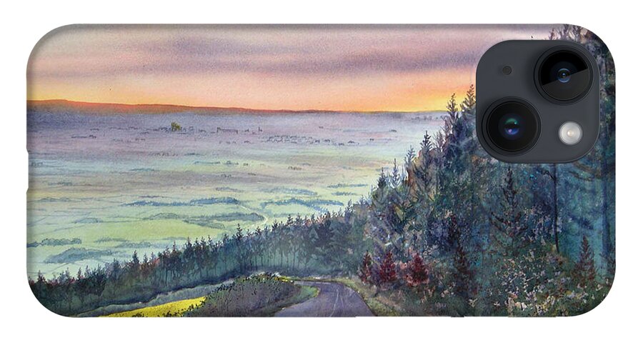 Glenn Marshall Artist iPhone 14 Case featuring the painting Garrowby Hill by Glenn Marshall