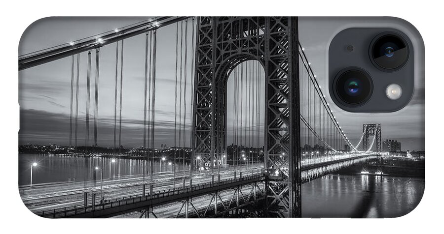 Clarence Holmes iPhone 14 Case featuring the photograph George Washington Bridge Morning Twilight II by Clarence Holmes