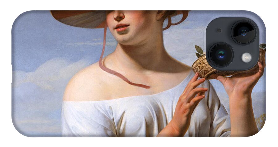Caesar Van Everdingen iPhone Case featuring the painting Girl in a Large Hat by Caesar van Everdingen