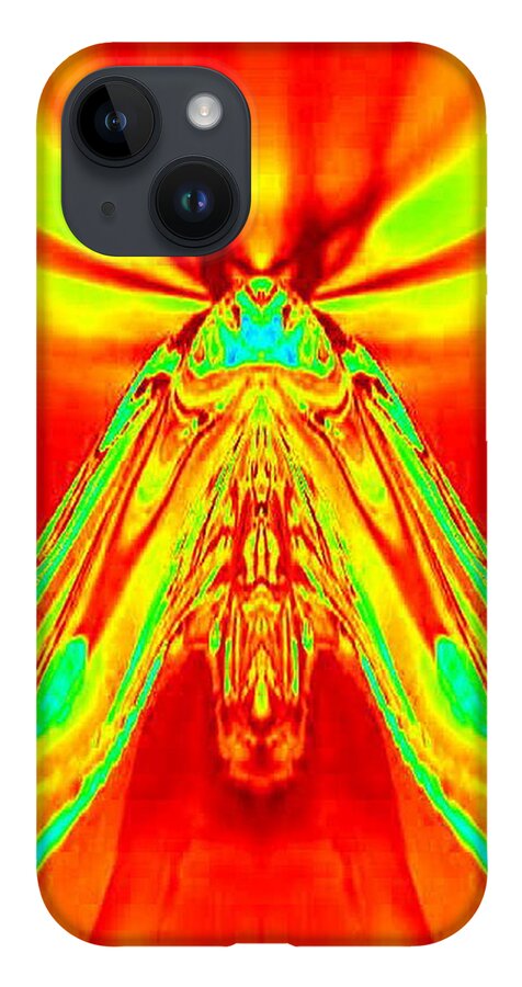 Orange iPhone 14 Case featuring the digital art Glow by Mary Russell