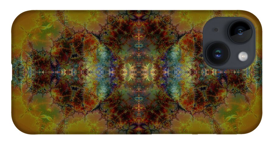 Persia iPhone 14 Case featuring the digital art Golden Tapestry by Kiki Art