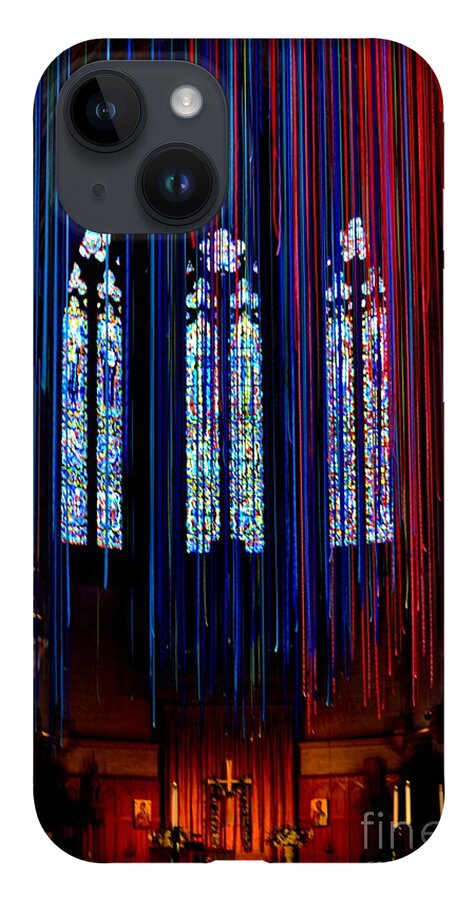 Grace Cathedral iPhone Case featuring the photograph Grace Cathedral with Ribbons by Dean Ferreira