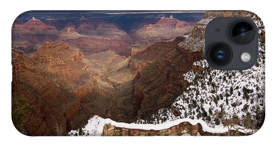 Grand Canyon iPhone 14 Case featuring the photograph Grand Canyon in Winter by Brad Brizek