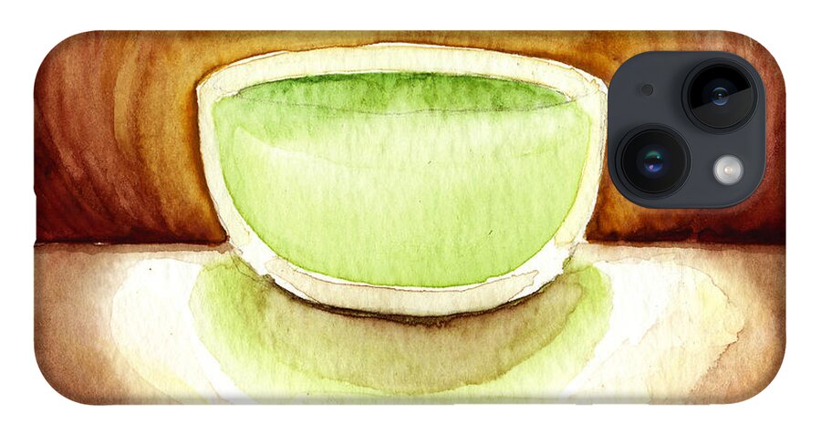 Cup Of Tea iPhone Case featuring the painting Green Tea by Michelle Bien