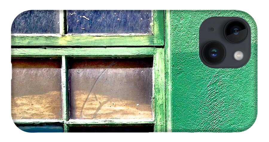  iPhone 14 Case featuring the photograph Green Window Corner by Julie Gebhardt