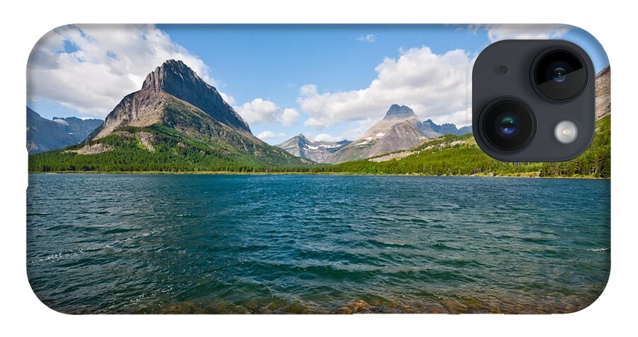 Beauty In Nature iPhone 14 Case featuring the photograph Grinnell Point from Swiftcurrent Lake by Jeff Goulden
