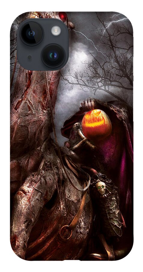 Savad iPhone Case featuring the photograph Halloween - The Headless Horseman by Mike Savad