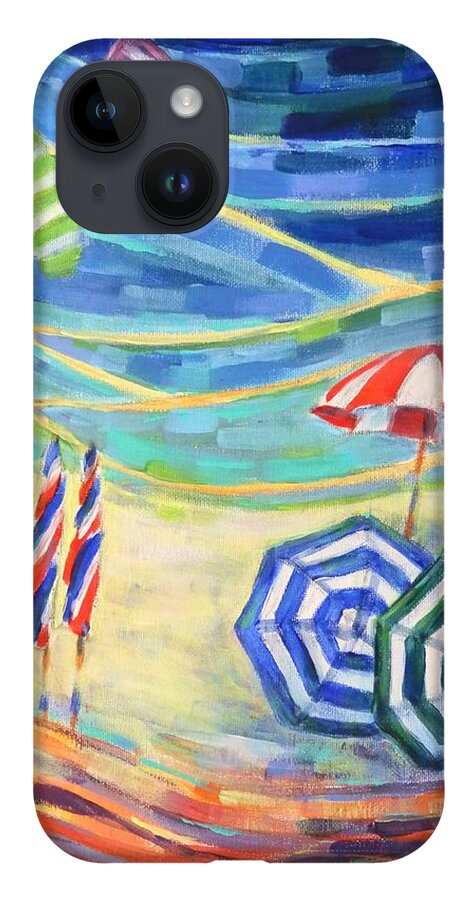 Beach iPhone 14 Case featuring the painting Happiness on Port Philip Bay 2 by Zofia Kijak