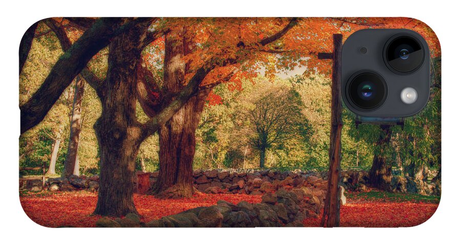 Hartwell Tavern iPhone Case featuring the photograph Hartwell tavern under orange fall foliage by Jeff Folger