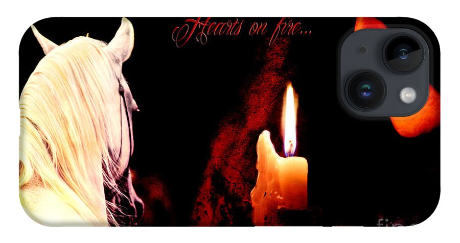 Animal iPhone 14 Case featuring the digital art Hearts on Fire by Janice OConnor