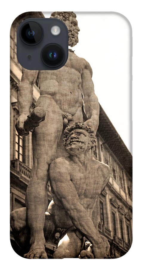 Pictorial iPhone 14 Case featuring the photograph Hercules and Caucus in Florence by Jennifer Wright