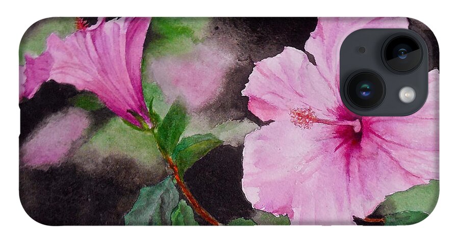 Flowers. Hibiscus iPhone Case featuring the painting Hibiscus - So Pretty in Pink by Sher Nasser