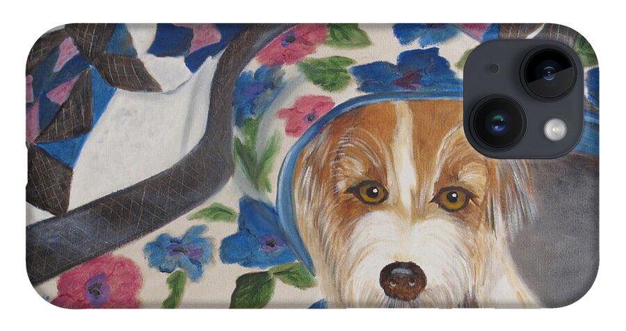 Pets iPhone 14 Case featuring the painting Hide N Seek by Kathie Camara