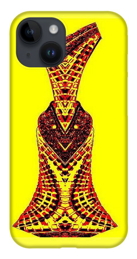 Black iPhone 14 Case featuring the digital art Hippy Dress by Mary Russell