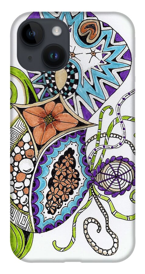 Zentangle iPhone Case featuring the mixed media Honey Bee by Ruth Dailey