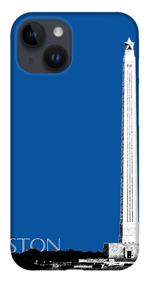 Architecture iPhone Case featuring the digital art Houston San Jacinto Monument - Royal Blue by DB Artist