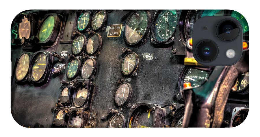 Huey Instrument Panel iPhone 14 Case featuring the photograph Huey Instrument Panel by David Morefield