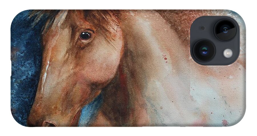 Horse iPhone 14 Case featuring the painting Hunter by Ruth Kamenev