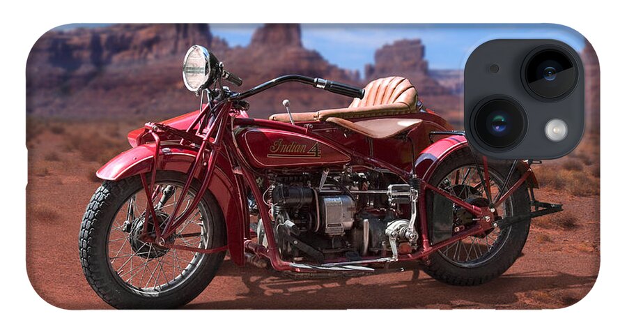 Indian Motorcycle iPhone 14 Case featuring the photograph Indian 4 Sidecar 2 by Mike McGlothlen