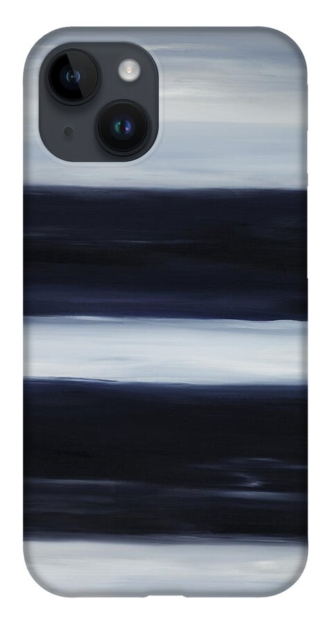 Abstract iPhone 14 Case featuring the painting Indigo Blur II by Tamara Nelson
