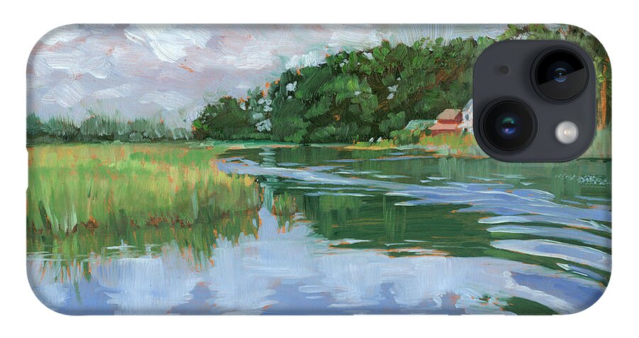Marsh iPhone 14 Case featuring the painting Into the Marsh by Marguerite Chadwick-Juner