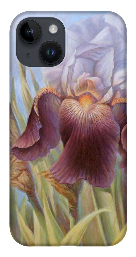 Iris Flower iPhone 14 Case featuring the painting Iris 1 by Hans Droog