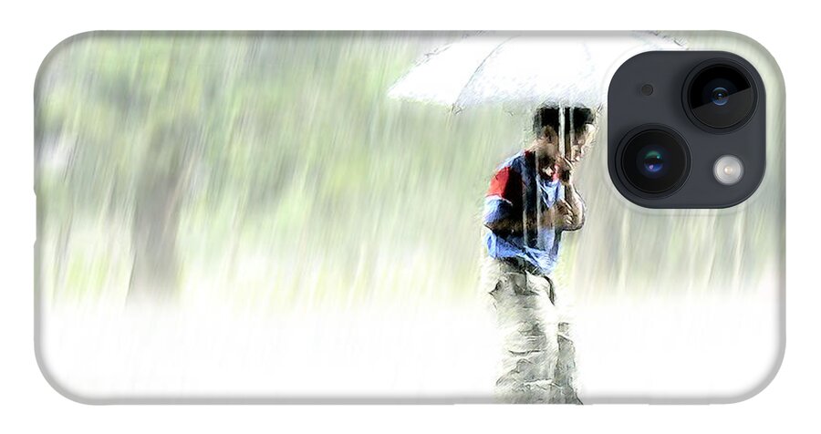 Children iPhone 14 Case featuring the photograph It's Raining Outside by Heiko Koehrer-Wagner